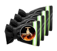 3pcs Outdoor Faucet Covers reflective for Winter (Black) - 420D Waterproof Oxford Fabric with Hook and Loop tape, Exact Fit 5.9"x7.1" Insulated Spigot Cover for Enhanced Safety & Freeze Protection