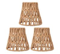 3pcs paralume rattan piccole tonalità boho sostituzione, carta bohémien intrecciata e14 clip bulbo su paralume decorativo per lampade da pavimento da tavolo