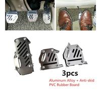 3PCS Pedali Auto Antiscivolo in Lega di Alluminio per Freno Frizione Accelerator
