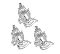 3Pcs Pendenti In Acciaio Inox Pregare Mano Fascino Per Gioielli Fatti A Mano Progetti Religiosi Componenti Gioielli Forniture, Misura unica, come descritto, come descritto