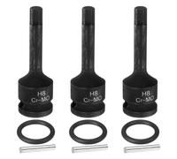 3pcs per 1/2\" Drive Impact Socket Esagonale 8mm in Acciaio CR-MO
