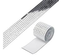 3pcs piastrelle a mosaico specchio, argento 1464 grani acrilici auto adesive da discoteca, piastrelle a specchio 4x100cm