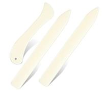 3pcs Piegatore in Osso Piega Carta,Bone Folder Scorer Marker Piega,Strumento di Piegatura per Cordonatura Lucidatura Bordi Carta e Artigianato in Pelle,Segnare Piegare Cordonare,Paper Creaser