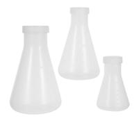 3pcs Plastic Plastic Erlenmeyer Fask Scienza trasparente Pratica Plact Plastic
