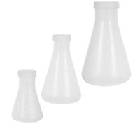 3pcs Plastic Plastic Erlenmeyer Fask Scienza trasparente Pratica Pratica conica