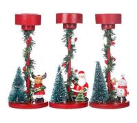 3pcs Porta di candele di Natale, carini renne snowman snowman candelabri, 6,5 portabandani, portacandele in resina per l'arredamento della casa di Natale, portacandele natalizi