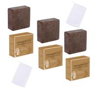 3PCS Premium Raw African Black Soap Blackhead Dark Spots Shrink Pores Gentle Moisturizing Soothing Face Wash Cleanser