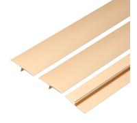 3Pcs Profilato a T in Alluminio per Pavimento 1.6"x3 Ft Oro