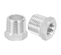 3Pcs Raccordi Riduttori 1/2" M per 1/4" F NPT Acciaio 304