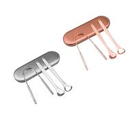 3PCS Raschietto per lingua portatile, Pulisci lingua in acciaio inossidabile, Spazzola per pulizia lingua Strumenti per l'igiene orale per aiutare a sbarazzarsi dell'alitosi (Argento)