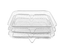 3pcs rastrellino disidratatore, rastrellino per raffreddamento pesante impilabile in acciaio inossidabile per cucinare e cuocere la lavastoviglie del forno (Piazza)