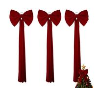 3PCS Red Velvet Bows for Christmas Tree, Giant Burgundy Large Velvet Christmas Bows Decor, Transform Your Home with Elegant Accents (Red,S * 3PCS)