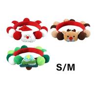 3PCS Regolabile Peluche Gatti Collare Set Con Colorato Pompon Natale Gatti