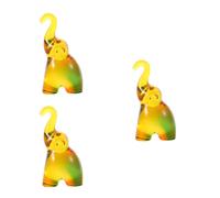 3Pcs Reusable Orange Crystal Elephant Figurines Elegant Animal Decor for Office