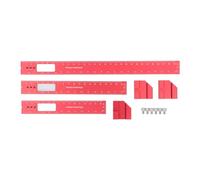 3PCS Righello per Falegnameria, Goniometro Regolabile con Cursore, Righello Tascabile in Alluminio con Fermo Scorrevole, Strumento di Misurazione a Doppia Scala per Marcatura Posiz