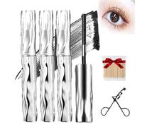 3Pcs Seattleget Mascara,Long Thick Lash Mascara Waterproof,3d Curling Eyelash Iron Mascara,Long Lasting Smudge-Proof No Flaking Tint (Black, SIZE)