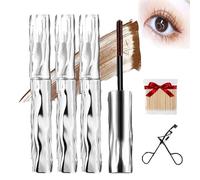 3Pcs Seattleget Mascara,Long Thick Lash Mascara Waterproof,3d Curling Eyelash Iron Mascara,Long Lasting Smudge-Proof No Flaking Tint (Brown, SIZE)