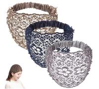 3PCS Set Boho-Chic Crystal & Pearl Embellished Wide Headbands, Elegant Floral Beaded Wide Headbands for Women, for Women Fashion Vacations & Daily Styling (3Pcs-G)