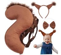 3pcs/Set di Costumi Animali Costumi di Animale Morbido per Bambini con Coda di Testa e Cravatta per Le Orecchie di Halloween e Coda Set per Festa di Cosplay, Accessori per Abiti Eleganti