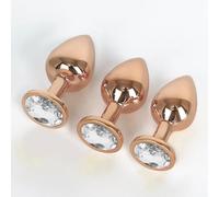 3pcs Set di spina anale spina di culo gioiellato prostata sesso anale giocattoli butt plug trainer kit con diamante di cristallo giocattolo anale principiante per donne adulte unisex