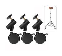 3pcs/set flessibile Swivel Casters ruote con 16mm Diameter Mounting Holes | Swivel caster ruote per luce supporto,16mm,Luce supporto Casters Set,Flexible a uso,Abs 3pcs,360° Rotatable