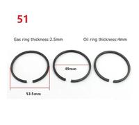 3pcs Set pistone anelli per compressore d'aria 42 mm 47 mm 48 mm 51 mm 52 mm 65 mm di diametro pneumatici Equiliziali Equilibri compatibili con vari modelli(51mm)
