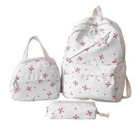 3pcs/set simpatico zaino di capacità Girls School Borse con sacca multi-tasca, libro con cerniera con cinturino regolabile per adolescenti gifts carino zaino