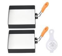3pcs/set stampi per uova da 4 pollici stampi per uova quadrati in acciaio inossidabile con filtro ant a omile anello di frittata di pancake con manico per la cucina domestica, colore casuale