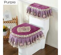 3Pcs / Set Toilette Coprisedile Copertura Serbatoio Zip Pizzo Coperchio