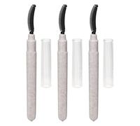 3pcs Silicone Eyelash Mascara Brushes Wand Portable Lash Separating Brush with Dust Cover White Angle Adjustable Flexible Design.
