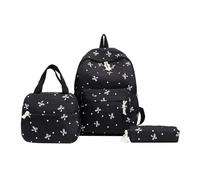 3pcs Simple Zackpack Set con zaino for borse e matita con bowpack (nero)