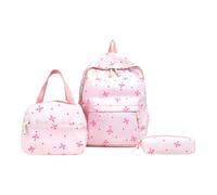 3pcs Simple Zackpack Set con zaino for borse e matita for laptop con bowpack (rosa)