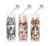 3pcs Special Shape Dream Catcher Cat 5D Bookmark Painting Bookmark Kit for bambini for adulti principianti (Ly826)