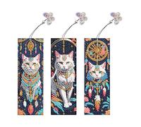 3pcs Special Shape Dream Catcher Cat Cat Faiy Bookmarks Kits Painting Bookmark Kit for bambini for bambini adulti principianti (Ly822)