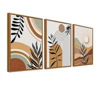 3Pcs Stampa su Tela Con Cornice Boho Astratto Metà del Secolo Quadri su Tela Poster da Parete Linee Geometriche Illustrazioni Quadri Moderni Soggiorno Camera da Letto Stampe da Parete 40x60cmx3pcs
