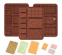 3pcs Stampi per Cioccolatini in Silicone con 9 Cavità Antiaderenti, mini stampi per cialde, barrette di cioccolato, cialde e cioccolatini, proteine fatte in casa ed energia