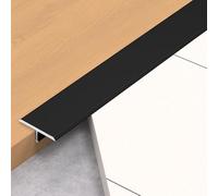 3pcs Striscia Di Transizione Pavimento Con Modanatura A T In Alluminio, L 90cm, Per Unire Assi Di Laminato, Piastrelle, Fessure Del Pavimento(Nero,W 2.5cm)