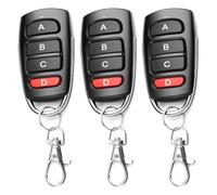 3Pcs Telecomando Garage Universale 433.92MHz, Telecomando per Porta del Garage Sostituzione con 4 Tasti Clonazione, Telecomandi Cancello Senza Fili con Codice Fisso, Garage Door Remote Fob