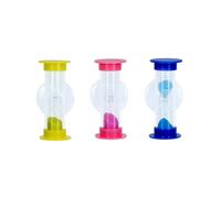 3pcs Three Minutes Hourglass with Suction Cup Removable Sandglass Children Brushing Timer Sand Clock Timers for Kids Games (3 Minutes Blue + 3 Minutes