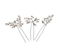 3Pcs Tiara Set Pearl Crystal Wedding Bridal Hairbrush Fermagli per Capelli Copricapo Accessori per Capelli Accessori da Sposa Ladies Girls (Argento)