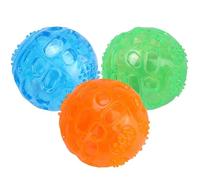 3pcs tpr pet masticare giocattolo stridulo cane da masticare palla cucciolo molare denti palla di pulizia palla da masticare interattiva per piccoli cani medi
