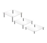 3pcs Transparent Tort Holding Dessert Dessert Stand Multi-Function Stand Cake