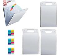3pcs Trieur Extensible A4 Avec 13 Compartiments, Sac De Rangement Vertical, Organiseur De Documents Portable Avec Onglets ColoréS,Pochette De Transport Transparente - Pour L'éCole,La Maison,Le Bureau