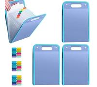 3pcs Trieur Extensible A4 Avec 13 Compartiments, Sac De Rangement Vertical, Organiseur De Documents Portable Avec Onglets ColoréS,Pochette De Transport Transparente - Pour L'éCole,La Maison,Le Bureau