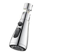 3pcs Universal Kitchen Faucet Tip Shower 3 Spray Modes Black Nozzle Faucets Extender Sink Sprayer Per Cucina(Silver)