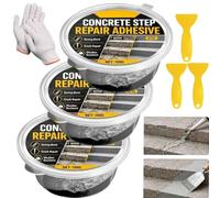 3Pcs Upgraded Hardness Concrete Step Repair Adhesive,Quick-Drying Self Leveling Concrete Crack Filler,Outdoor Step Repair Adhesive, Weatherproof,For Cracked Stairs & Walkways.