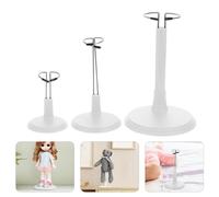 3Pcs Vertical Doll Display Stands PP Aluminum Alloy Black Reusable Doll Brackets