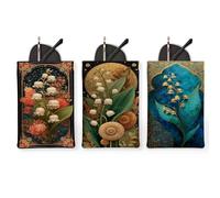 3Pcs Vintage Floreale Occhiali Custodia, Blu Elegante Retro Occhiali Da Sole Borsa Portaoggetti Portatile Viaggio di Sicurezza Occhiali Custodia Custodia Custodia, Blu, 7x4.7 Inch