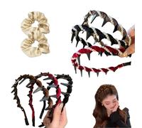 3Pcs Vintage High Cranium Artificial Pearl Hairband, Artificial Pearl Headbands with Teeth Hoop, Comfortable Elegant Headbands, Plastic Wavy Hair Band with Teeth (Mix*6, One Size)