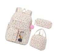 3PCS Zaini Del Computer Portatile Per Ragazza College Scuola Bookbags Estetica Borsa Del Computer Scuole Borse Set Per Ragazze Ragazze Delle Donne Zaini Per Ragazza, Fragola Piccola